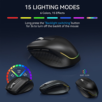 Combo de Teclado y Ratón Inalámbrico RGB JOMAA, Modelo Dual, con Soporte, Teclado Ergonómico de Tamaño Completo, Juego de Teclado y Ratón para PC y Portátil