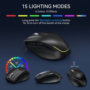 JOMAA RGB Wireless Daul Model Keyboard and Mouse Combo With Holder Stand Full Size Ergonomic Keyboard Mouse <b>Set</b> for <b>PC</b> Laptop - Product Image 5
