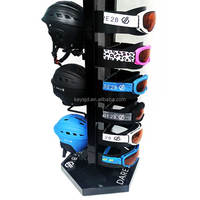 Support de sol en métal personnalisé, pour lunettes de natation, de sécurité, de vélo, avec étagères réglables, pièces