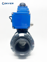 Vanne à boisseau sphérique électrique motorisée UPVC 1/2 à 4 pouces ON/OFF double union filetée NPT AC110-220V pour le contrôle du débit d'eau 2 voies