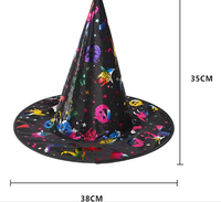 Décorations de fête d'Halloween PARTYMENT : Chapeaux fantaisie noirs et dorés, citrouille, sorcière, araignée, maquillage pour enfants, chapeau de sorcier, accessoire de costume