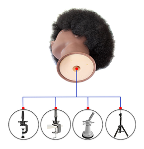 Tête de Mannequin en Cheveux Humains <span class=keywords><strong>Afro</strong></span> Ondulés Non-Remy pour Formation Coiffure et Cosmétologie, Perruques de 14 Pouces pour Femmes Noires - Vente en Gros - Product Image 5