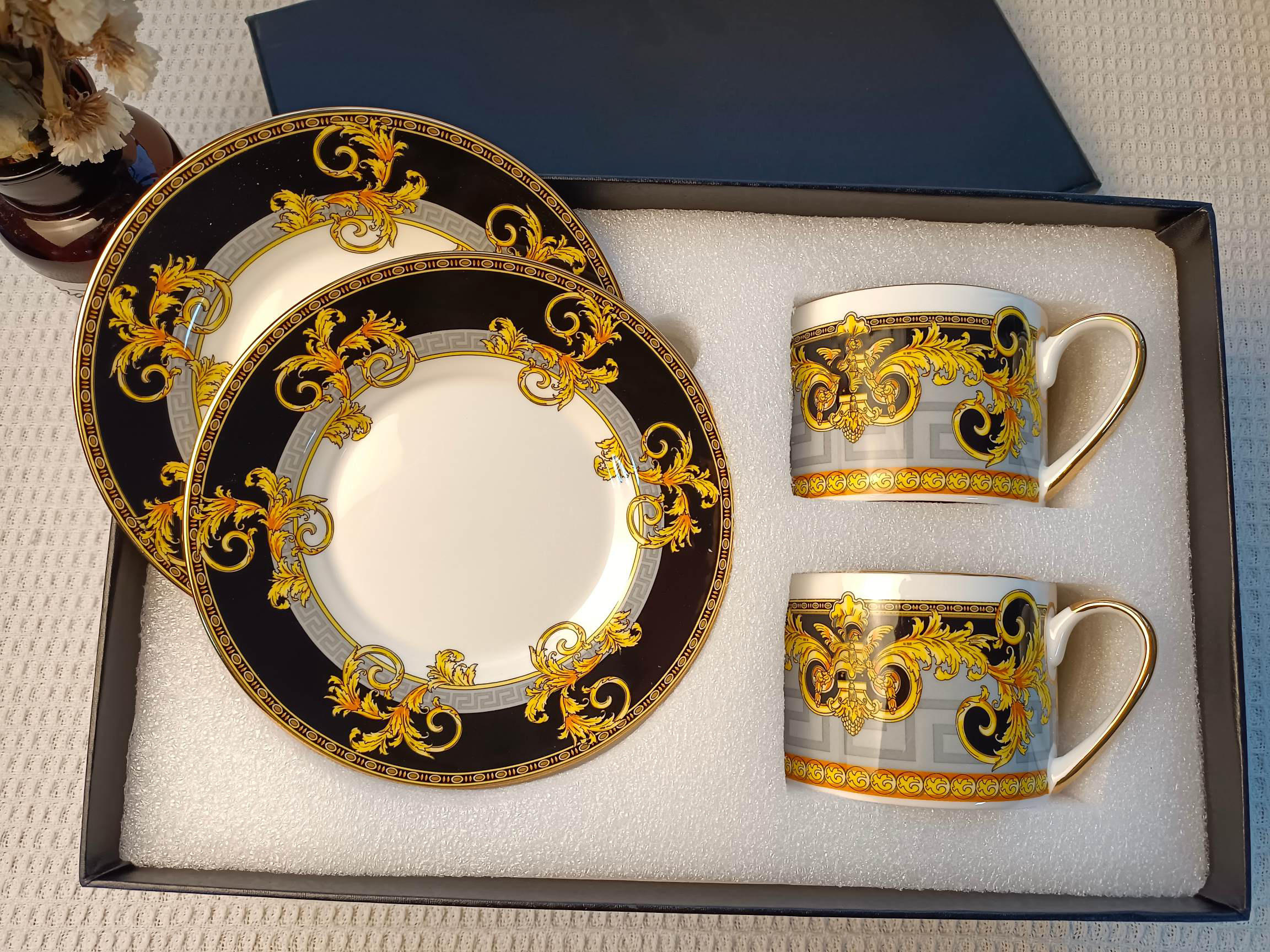 double cup and saucer