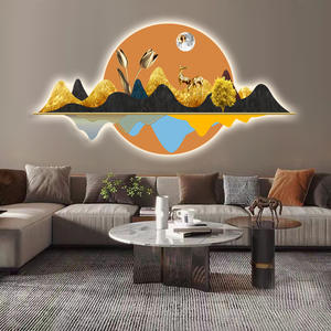 بيع بالجملة حديثة فاخرة لوحة فنية جدارية مقاومة للماء حجم مخصص طباعة uf غرفة المعيشة - Product Image 1