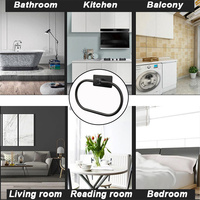 Support mural adhésif pour serviette de bain, forme ovale à fond carré, sans perçage, accessoires de salle de bain