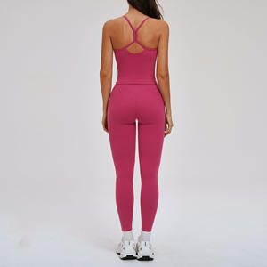 Women Custom Logo Solid Breathable <b>Yoga</b> Gym Running 2-Piece for <b>Set</b> High Waist Seamless Shorts Butt Lifting Leggings Fitness - Product Image 5