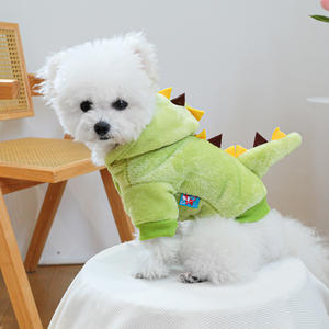 新款秋冬涤纶羊毛宠物狗猫两脚服装厚短款卡通恐龙图案批发 - Product Image 6