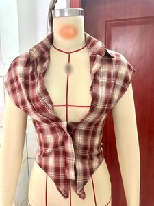 Nuova Camicetta Estiva Casual da Donna, <span class=keywords><strong>Sexy</strong></span>, a Maniche Corte, con Motivo a Quadri, <span class=keywords><strong>Top</strong></span> <span class=keywords><strong>Corto</strong></span> Traforato, Bluse da Donna - Product Image 3
