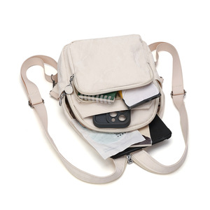 Mochila Casual Estilo Coreano para Mujer, Moderna, Multicapa, Impermeable, con Correa Desmontable, Color Sólido, 20L o Menos - Product Image 5