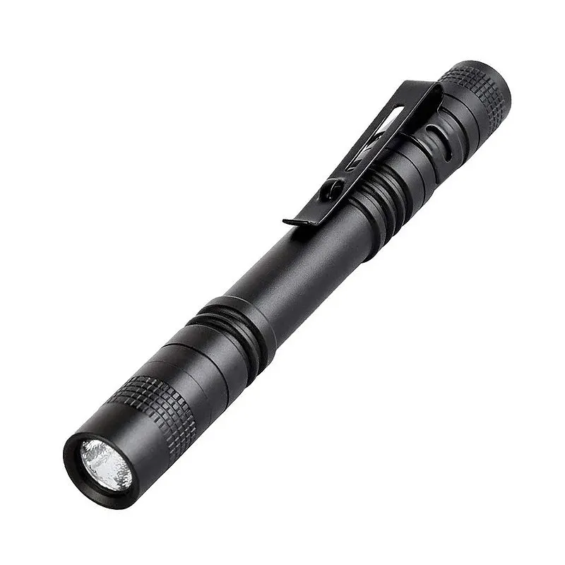 Mini stylo plat en alliage d'aluminium haute puissance, lampe de poche tactique XPE led mini stylo torche