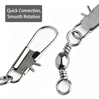 Swivel Pancing Terlaris dengan Pengunci Pengaman dan Konektor Snap untuk Air Asin dan Air Tawar, Aksesoris Swivel Pancing
