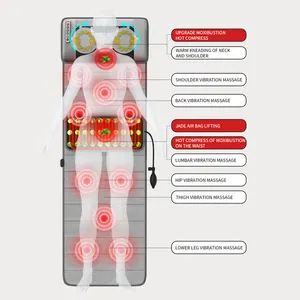 家用沙发电加热按摩垫全身颈部腰部后座振动按摩床垫面料3档9模式