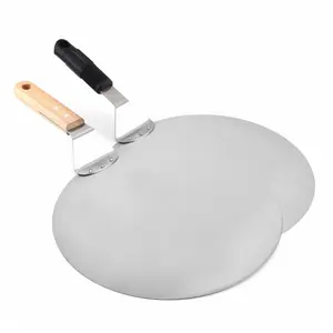 Rotondo con manico in legno utensili da cucina per pala per Pizza in acciaio inossidabile