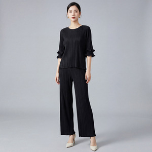 Conjunto Plisado de Moda para Mujer, Novedad 2026, Venta Caliente, Elegante y Casual, Dos Piezas con Volantes, Estampado Floral, Largo hasta el Tobillo - Product Image 2