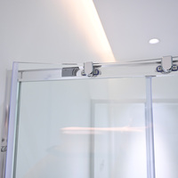 Nouvelle conception de cabine de douche carrée en aluminium de style européen avec porte coulissante en verre pour salle de bain, appartement, maison
