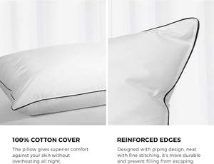 Almohada <span class=keywords><strong>de</strong></span> <span class=keywords><strong>Cama</strong></span> Blanca con Relleno <span class=keywords><strong>de</strong></span> <span class=keywords><strong>Plumas</strong></span> <span class=keywords><strong>de</strong></span> Pato <span class=keywords><strong>de</strong></span> Lujo, Diseño Geométrico Suave, Funda 100% Algodón 600 Hilos, Soporte <span class=keywords><strong>para</strong></span> el Cuello, Logotipo Personalizado - Product Image 3