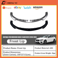 Lame de pare-chocs avant E63 AMG aspect carbone noir brillant pour Mercedes W213 Classe E 2016-2020 pré-lifting – Kit d'amélioration aérodynamique extérieure