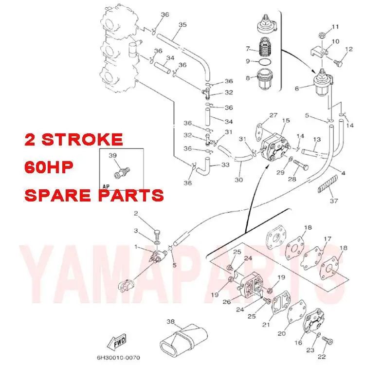 90467-08004 klip YAMAHA SEATAN 2 zamanlı 60HP dıştan takma motor yedek parçaları