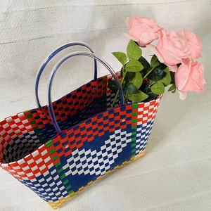 Sac à main <span class=keywords><strong>de</strong></span> couleur contrastante pour femmes, nouvelle collection d'été, Portable, sac <span class=keywords><strong>de</strong></span> plage, panier <span class=keywords><strong>de</strong></span> légumes, fourre-tout - Product Image 4