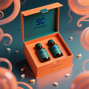 Mini caja de papel de medicina reciclable con logotipo personalizado, embalaje de pastillas de laminación mate para vitaminas, suplementos de aceite de pescado en relieve - Product Image 5