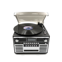 Tourne-disque rétro Antique avec haut-parleurs intégrés et enregistreur USB/SD