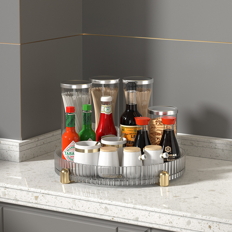 Single-layer rotating shelving unit [transparent white]