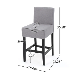 Modern Design Fabric Barstool Solid Wood Frame Iron for Home Kitchen Living Room Hotel Cafe <b>Dining</b> (Set 2) Durable Eco-Friendly - Product Image 6