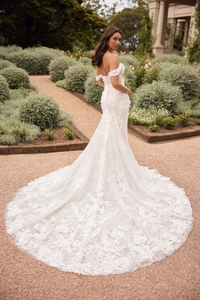 Nouvelle Arrivée Robe de Mariée Sirène en Dentelle Brodé, Col Cœur, Sans Bretelles, avec Longue Traîne - Product Image 4