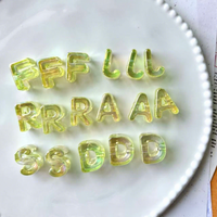 Perles d'alphabet en acrylique transparentes à grand trou de 5 mm, lettres colorées, perles intercalaires en cristal pour la fabrication de bijoux et de bracelets DIY