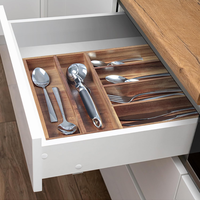 Boîte de rangement pour tiroir de cuisine, adaptée au rangement de la vaisselle, des couteaux ou des fournitures de bureau, boîte de rangement à 6 compartiments