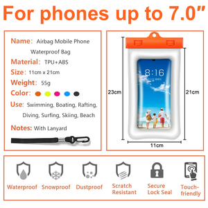 Không thấm nước điện thoại di động túi dưới nước bơi lặn phím nổi kayaking cắm trại trường hợp điện thoại di động Pouch bơi bảo vệ - Product Image 2