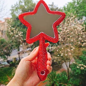 Tự làm trang điểm sao Gương tay long lanh xách tay túi nhỏ gọn du lịch cầm tay gương - Product Image 2