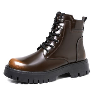 <span class=keywords><strong>Botas</strong></span> de herramientas para <span class=keywords><strong>hombre</strong></span>, <span class=keywords><strong>botas</strong></span> Martin, seguridad en el trabajo, senderismo, Trekking, Chukka, cuero de vaca genuino, parte superior alta, aumento de altura, algodón - Product Image 1