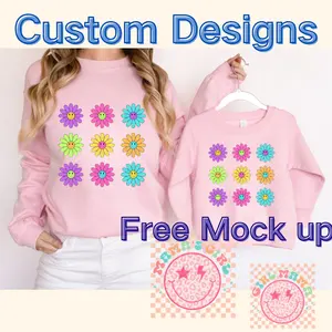 Venta al por mayor de conjuntos a juego para la familia, ropa para mamá <span class=keywords><strong>y</strong></span> yo, <span class=keywords><strong>Sudadera</strong></span> con capucha familiar de tela de rizo francés - Product Image 5