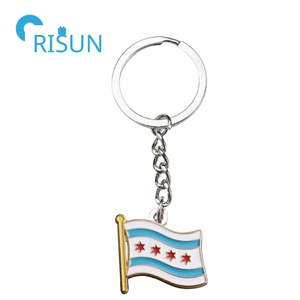 Fabricación Metal Esmalte Personalizado <span class=keywords><strong>Chicago</strong></span> Llavero <span class=keywords><strong>Chicago</strong></span> Star Llavero Ciudad de <span class=keywords><strong>Chicago</strong></span> Bandera Llavero - Product Image 4
