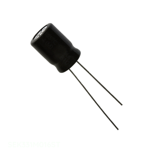 Condensador de Aluminio SEK331M016ST de Canal de Fabricante, 330uF 20% 16V, Tipo Radial TH, Condensador de Orificio Pasante de 330uF - Product Image 1