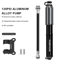 Pompe à vélo portable mini-pompe à air à main haute pression pour vélo de montagne vtt de route gonfleur de pneu Schrader Presta Valve