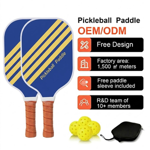 Pala de Pickleball Duradera de Fibra de Vidrio para <span class=keywords><strong>Principiantes</strong></span>, Diseño Diagonal Azul Impreso UV, Empuñadura Antideslizante - Product Image 1