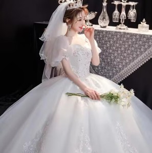 NDC10019 Nouvelle <span class=keywords><strong>robe</strong></span> <span class=keywords><strong>de</strong></span> <span class=keywords><strong>mariée</strong></span> traînant simple style <span class=keywords><strong>princesse</strong></span> française légère principale <span class=keywords><strong>robe</strong></span> <span class=keywords><strong>de</strong></span> <span class=keywords><strong>mariée</strong></span> pour femmes enceintes - Product Image 5