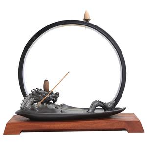 Bruciatore di Incenso a Flusso Inverso con Drago Cinese, Lampada in Ceramica, Ornamenti Luminosi, Incenso di Rosa e Semi di Coriandolo - Product Image 3