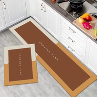 0095 2pcs Non slip Washable Kitchen Rugs and Mats Set Cushioned Runner Rugs for Kitchen