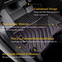 Tapis de sol de voiture de luxe 3D TPE antidérapants personnalisés professionnels, ensemble complet de 3 pièces, toutes saisons, BYD King 2024-2025