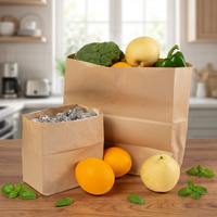 Bolsas de Papel Kraft para Comida para Llevar, de Fondo Cuadrado, de Alta Calidad, para Envasado con su Propio Logotipo Personalizado
