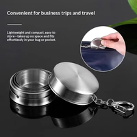 Mug de camping en acier inoxydable 304, tasse pliable, portable, pour les voyages en plein air, démontable, pliable, avec porte-clés