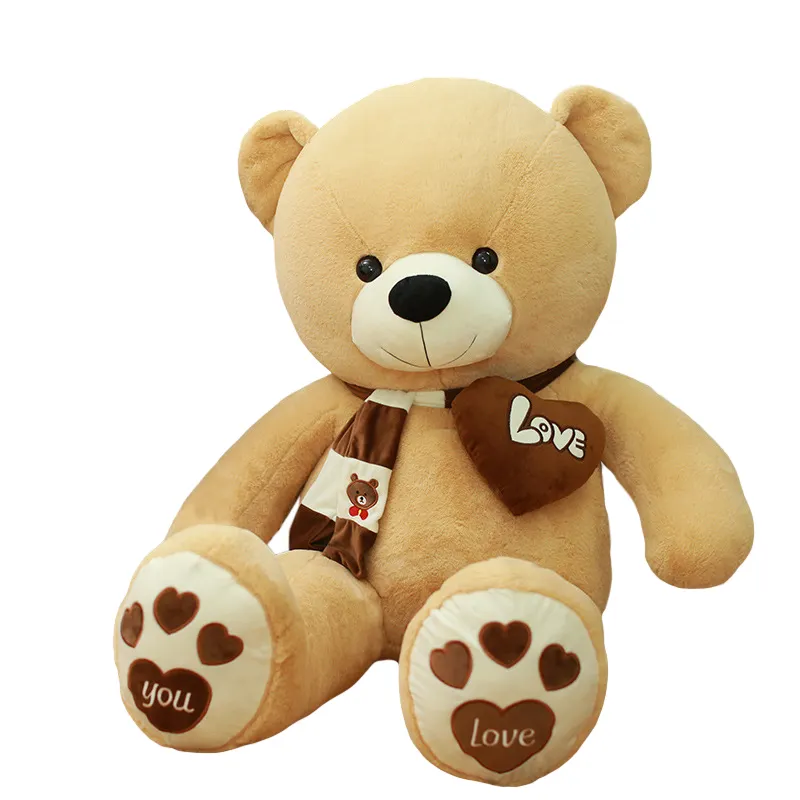 Écharpe personnalisée Love Teddy peluche peluche ours en peluche doux plus jouet écharpe géante Love Teddy ours en peluche cadeau de la Saint-Valentin