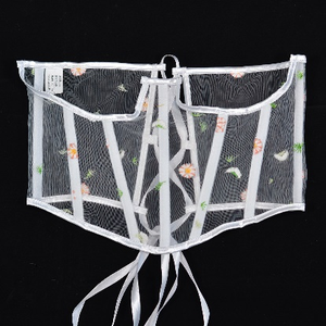 Cinturón de Encaje Romántico con Bordado de Margaritas y Lazos Laterales para una Silueta Femenina - Product Image 5