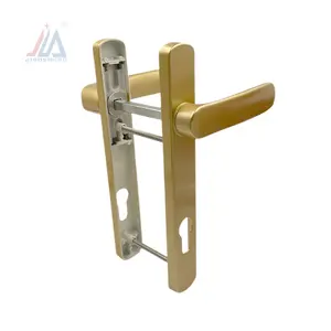New design golden appearance aluminum modern upvc door handle with plate for aluminum door