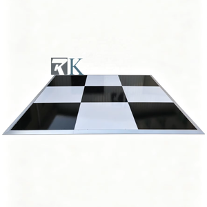 Portable Dance Floor Party Wedding Event Flooring with White and Black Panel Aluminum <b>Edging</b> - Product Image 1