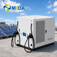Station de charge DC intégrée MIDA 400 kW avec stockage de batterie 625 kWh, chargeur rapide DC hybride solaire pour l'égalisation des pics de consommation