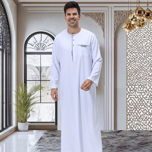 Túnica Marroquí de Alta Calidad para Hombre, Nueva Colección Verano 2026, Manga Larga, Informal, Transpirable, de Poliéster con Detalles Metálicos - Product Image 1